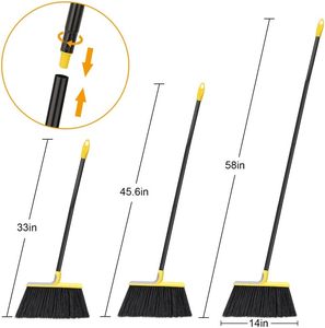 Escoba Resistente para Hogar, Garaje, Cocina, Oficina, Patio, Vestíbulo, Césped y Concreto, con Mango Largo de 58 Pulgadas y Ángulo Ajustable - Product Image 2