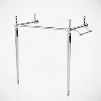 Bol en céramique classique métal or support bassin en acier inoxydable salle de bain meuble sous-vasque monté au sol avec miroir intelligent
