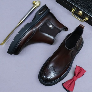 Botas Chelsea con Flecos a Media Pantorrilla, de Cuero Genuino, Modernas, para Hombre, Talla Grande, Estilo Coreano, Casuales y Orientadas a los Negocios - Product Image 3