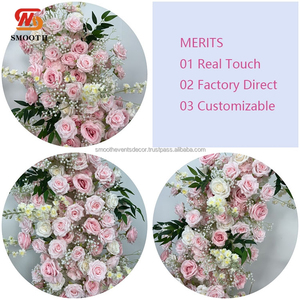 ซุ้มแต่งงานตกแต่งดอกไม้สีชมพูทรงโค้ง ขายดี พร้อมเสาดอกไม้ประดิษฐ์ สำหรับงานแต่งงานและงานเลี้ยงที่น่าประทับใจ - Product Image 6