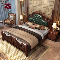 Ensemble de meubles de chambre à coucher complet avec lit king size européen, armoire et commode