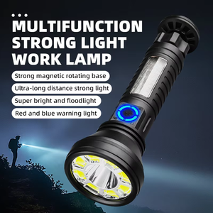 Đa Chức Năng Ngoài Trời Leo Núi Đèn Pin ABS Cắm Trại Có Thể Sạc Lại Đèn Pin <span class=keywords><strong>Torch</strong></span> Ánh Sáng Phụ Kiện - Product Image 4