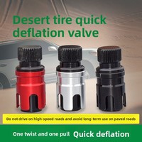 Valve de dégonflage rapide en acier rouge, noir, argent pour pneu tout-terrain désertique 2026, universelle pour pneu de voiture tubeless, réparation de pneus automobiles