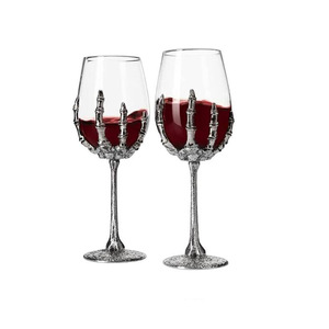 Luxury Multi-Color Goblet Wine Glasses Set of 6 Unique Fall Design with Stem for Family & Dining Custom Logo Glassware Gift Set