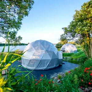 Diameter 8M Rumah Kubah Istirahat Geodesic Dome Hotel Hidup Tenda untuk Glamping