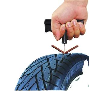 自行车摩托车紧急轮胎穿刺修理胶带套件工具彩条插头无内胎爆胎补丁套件