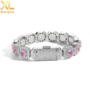 Fashion Pink Crystal Choker for Women Micro Pave Bling CZ Stone <b>Iced</b> <b>Out</b> Cluster Tennis <b>Chain</b> Necklace - Product Image 4