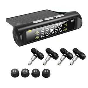 <span class=keywords><strong>Sensor</strong></span> de control de presión de neumáticos <span class=keywords><strong>TPMS</strong></span> Digital <span class=keywords><strong>Universal</strong></span> 4 pantalla LCD inalámbrica interna externa Material de plástico de carga Solar - Product Image 1