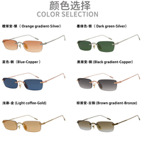 2023 Lunettes de soleil à lentilles en nylon sans cadre Lunettes de soleil rectangulaires sans cadre pour hommes et femmes