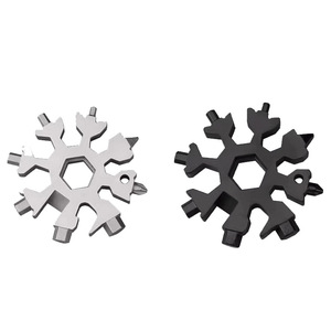 Porte-clés multifonctionnel en forme de flocon de neige, outil d'urgence 18 en 1, en acier à haute teneur en carbone, mini clé hexagonale octogonale universelle portable - Product Image 5