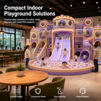 Equipo de juegos interior con temática espacial, tobogán de doble carril, EN1176 TUV, entrega llave en mano, escalones acolchados, proyecto para centro comercial