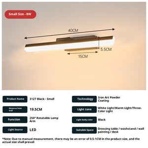 Lámpara de Pared LED Moderna con <span class=keywords><strong>Espejo</strong></span> y <span class=keywords><strong>Luz</strong></span> de Tres Colores para <span class=keywords><strong>Baño</strong></span>, Gabinete, Maquillaje, <span class=keywords><strong>Luz</strong></span> de Relleno - Product Image 6