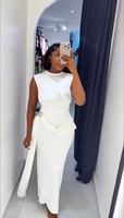Robe longue tricotée sans manches boutonnée taille haute pour femme – Robe d'été unique