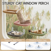 SUREWALHOME-Hamac pour chat avec forte ventouse pliable, lit pour fenêtre, jusqu'à 20 kg