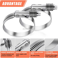 Collier de serrage mini en acier inoxydable 304 réglable pour tuyau d'air comprimé