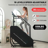 Appareil de marche sur les marches en acier allié de qualité commerciale, non pliable, 550 LBS, écran LED, 15 niveaux de résistance