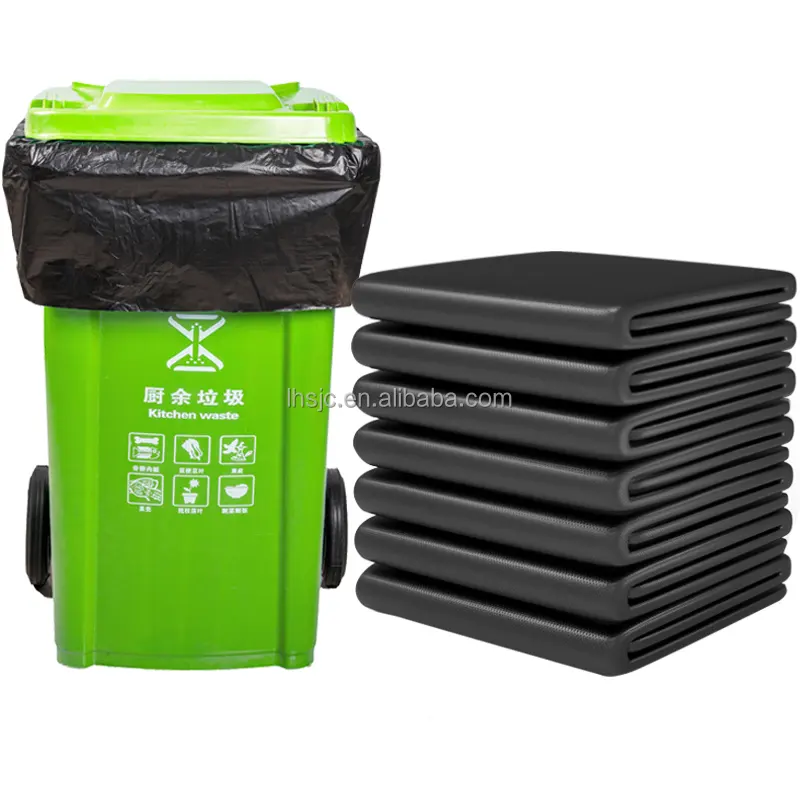 45 Gallons Large Black Bio Degradable Garbage Bags 3mil Big Heavy Duty Trash Bags