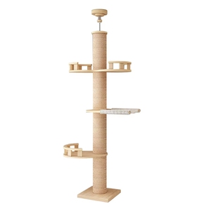 Có Thể Điều Chỉnh Chiều Cao Rắn Sàn Gỗ Để Trần Cao Mèo Gãi Bài Cây Tháp Cho Trong Nhà Mèo Leo Núi Khung - Product Image 2