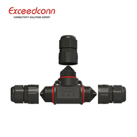 Conector Redondo Macho-Hembra de 3 Pines IP68, 32A 300V CA para Distribución de Iluminación Exterior