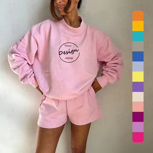 Pull-over surdimensionné personnalisé brodé pour femme, col roulé, en molleton de coton, style molleton bouclette français, haut à col montant - Product Image 1