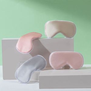 Children <b>Sleep</b> Eye <b>Mask</b> Women Man Elastic Adjustable Band Anti-Puffiness Anti-Wrinkle Super Soft Stain Silk Luxury Side OEM - Product Image 2