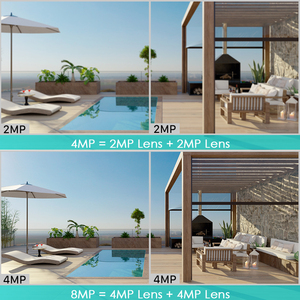 Jumelles de détection de mouvement sans fil Wifi CCTV double objectif Mini <span class=keywords><strong>Micro</strong></span> SD réseau ICSEE Zoom 8X 4MP 2K caméra double objectif PTZ Full HD - Product Image 5