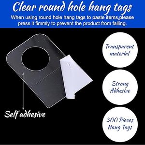 Self Adhesive Hang Tabs Heavy Duty PVC PET <b>Plastic</b> Hang Tags <b>Hook</b> for Store Retail Display Tab - Product Image 4