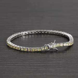 Zircon <b>Bracelet</b> 3mm <b>Copper</b> Inlaid Zircon Tennis <b>Bracelet</b> Hip Hop Hipster Accessories Tanjing Fashion Lijing Necklace - Product Image 2
