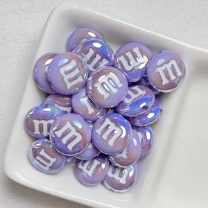 14 мм Красочные УФ цветные <span class=keywords><strong>M</strong></span> Фасоль Конфеты акриловые круглые блестящие глянцевые бусины с отверстием - Product Image 5