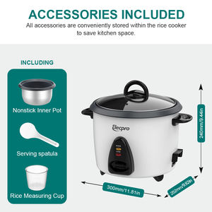 Directo de fábrica, 500W, olla interior de grado alimenticio, Mini 3.5L, 7 tazas, Olla <span class=keywords><strong>Arrocera</strong></span>, tambor eléctrico, olla <span class=keywords><strong>arrocera</strong></span> con vaporizador de plástico, enchufe de la UE - Product Image 6