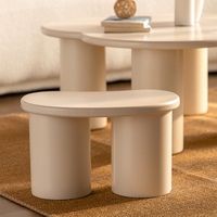 Populaire Forme Irrégulière Petite Table À Thé Crème Blanc Mignon Nuage Table Basse En Bois pour Salon