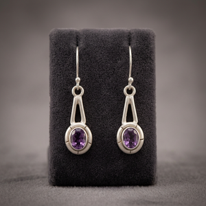 925artpalace 925 Sterling Silver <b>Fine</b> <b>Stud</b> <b>Earrings</b> Amethyst Energy Gemstone Jewelry - Product Image 3