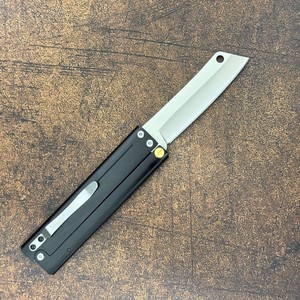 سكين جيب تكتيكي قابل للطي بشفرة فولاذية 5CR15 متينة ومقبض فولاذي أسود للتخييم والبقاء على قيد الحياة والإنقاذ في الهواء الطلق، تصنيع حسب الطلب - Product Image 6