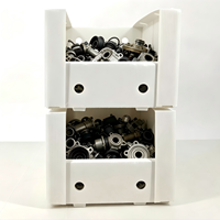 Boîte de rangement industrielle en plastique ondulé pliable et empilable, écologique, résistante, imperméable, promotion personnalisée pour les épiceries