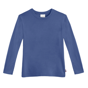 T-shirt col rond pour garçons 100% coton manches longues séchage rapide respirant compressé écologique teint uni tricoté décontracté - Product Image 5