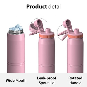 Bouteille de sport <span class=keywords><strong>OASE</strong></span> 20oz Bouteille d'eau isolée en acier inoxydable à double paroi avec large ouverture - Product Image 5
