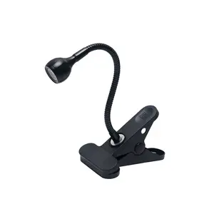 Simple Style Flexible 1W Reading Romm clamp bedside lamp Black Study Bedroom LED Clip Lamp On Off Switch Night Light