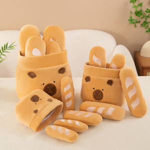 Nuevo Peluche de Capibara con Cesta para Transportar, Regalos para Niños, Peluche Kawaii, Juego de Peluches de Pan, Muñeco de Animal de Peluche - Product Image 5