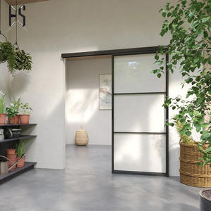 Portes de <span class=keywords><strong>grange</strong></span> en verre insonorisées à vente directe d'usine, cloison interne pour salon et cuisine, porte coulissante intérieure - Product Image 5