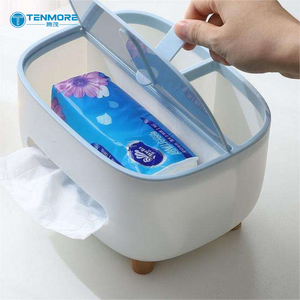 Organisateur de boîte à mouchoirs multifonctionnel pour bureau, support de télécommande avec support de téléphone, boîte à serviettes moderne pour salon - Product Image 1
