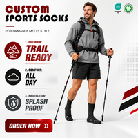 Chaussettes de randonnée imperméables personnalisées, chaussettes de trekking d'extérieur avec amorti antichoc, chaussettes de sport résistantes à l'usure avec logo personnalisé OEM ODM