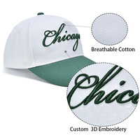 Casquette de baseball structurée à 5 panneaux, logo brodé personnalisé, bicolore, 100% coton sergé avec visière incurvée, style streetwear
