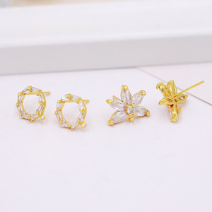 S925 Sterling Silver Diamond Earrings 18K Gold Plated Round Brilliant Cut Women's Everyday Wear Jewelry Accessories - Product Image 2