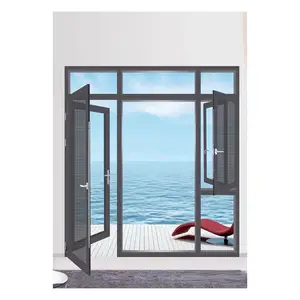 铝制防风冲击窗隔音玻璃窗节能UPVC窗带防虫网
