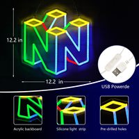 N64 rétro logo gaming enseigne néon led Salle de jeux lumière led Led N64 wallart enseigne néon Décoration de salle de jeux