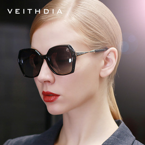 Veithdia Women's Polarized Sunglasses UV400 <b>Large</b> <b>Frame</b> Rhinestone Decorated Fashion Sun Glasses 3160 - Product Image 2