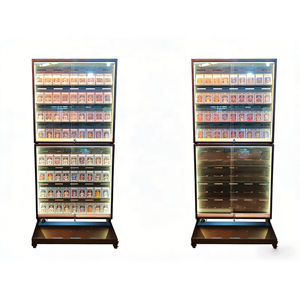 מעמד תצוגה עומד עם מסגרת שחורה, ארון תצוגה עם תיבות זכוכית לחנות, ויטרינה לתצוגת קלפי מסחר - Product Image 4