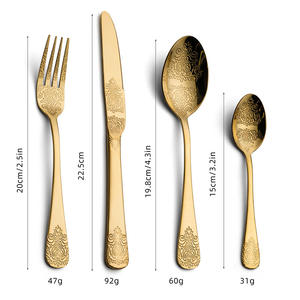 Ensemble de cuillères <span class=keywords><strong>et</strong></span> fourchettes à manche Unique à motif de fleur, couverts Vintage en or, couverts villoy <span class=keywords><strong>et</strong></span> <span class=keywords><strong>Boch</strong></span> - Product Image 2