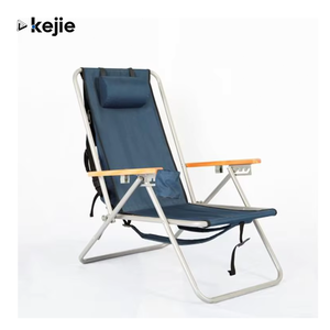 Kejie Modern Steel Outdoor Portable Folding Backpack <b>Beach</b> Chair with 250lbs Capacity 600D Polyester Fabric Easy-Carrying Design - Product Image 1