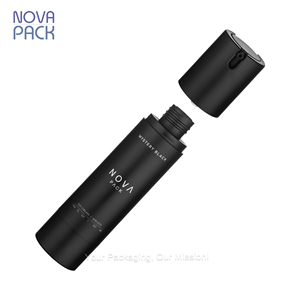 Bouteille de sérum sans air de lotion rechargeable colorée de 15ml 30ml 50ml 100ml bouteille de pompe sans air blanc brun mat noir pour les soins de la peau - Product Image 6